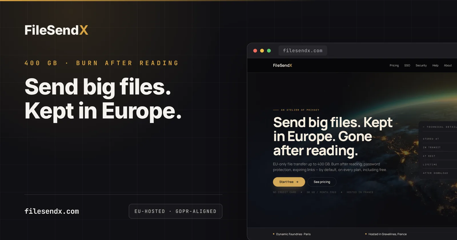 FileSendX — send big files, kept in Europe