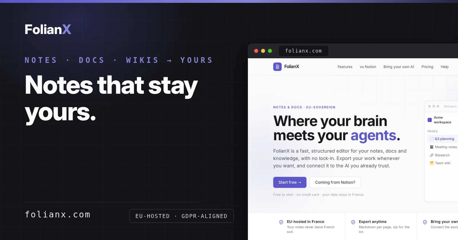 FolianX — notes that stay yours